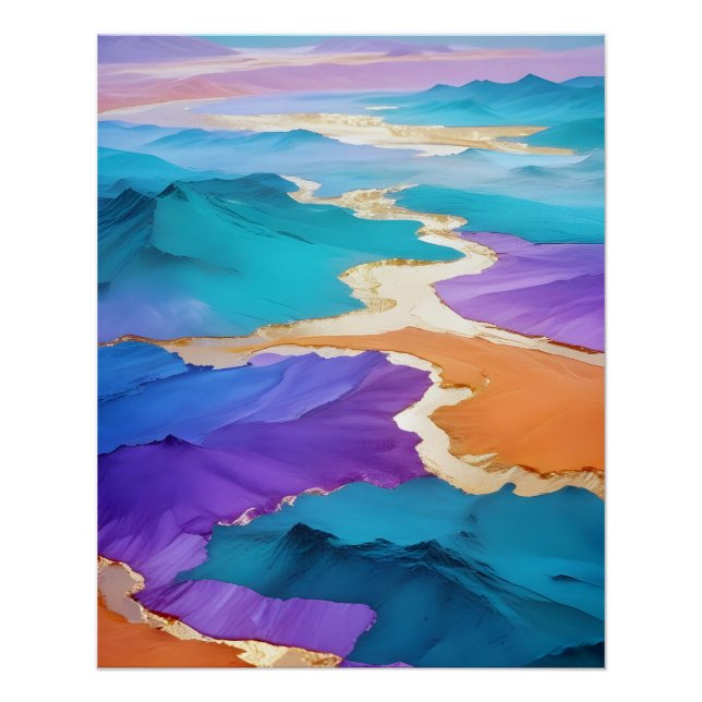 Póster Abstrato Landscape Mountain Valley Nature Scenery (Frente)