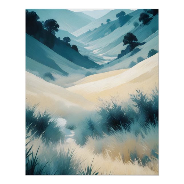Póster Abstrato Landscape Mountain Valley Nature Scenery (Frente)
