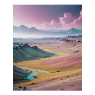 Póster Abstrato Landscape Mountain Valley Nature Scenery