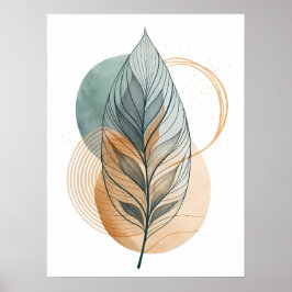 Poster Abstrato Leaf Art