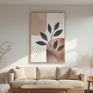 Póster Abstrato Leaf Zen - Poster de Wall Art Minimalista