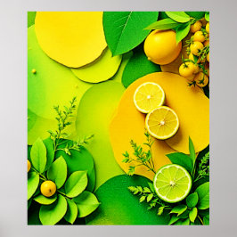 Poster Abstrato Lemon Limão Nature Art