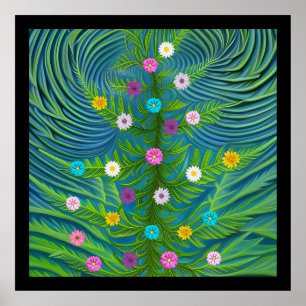 Poster Abstrato Little Daisy Garden