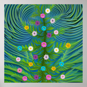 Poster Abstrato Little Daisy Garden