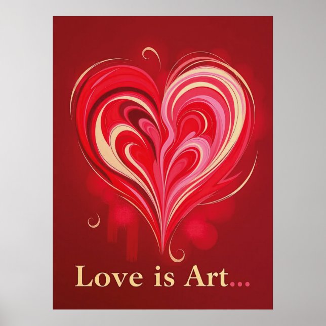 Poster Abstrato Love Heart Romantic Art (Frente)