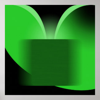 Poster Abstrato Luxo Verde com Preto AP0004
