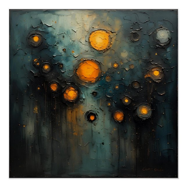 Póster Abstrato luzes no escuro Ai art design (Frente)
