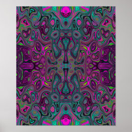Poster Abstrato Magenta e azul-lacrimogênio