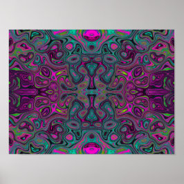 Poster Abstrato Magenta e azul-lacrimogênio