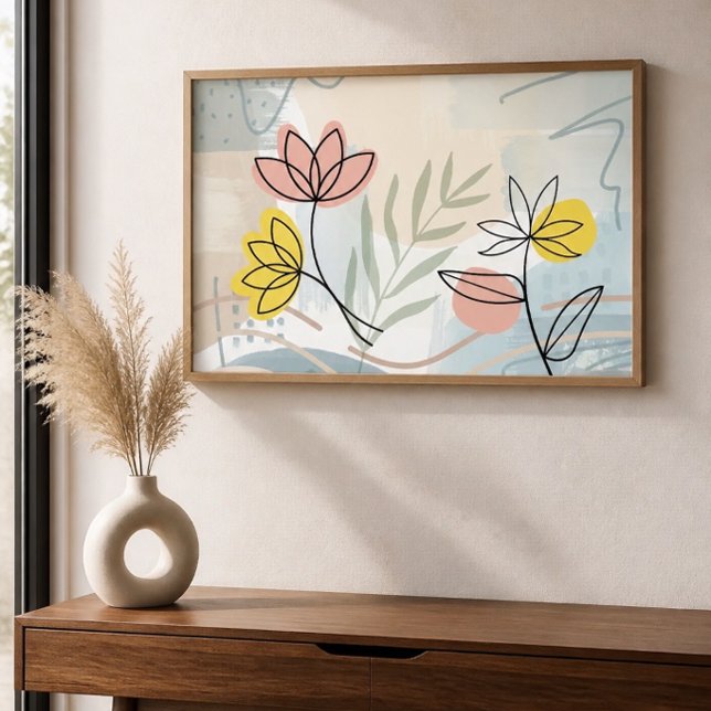 Poster Abstrato Minimalista Floral (Criador carregado)