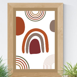 Poster Abstrato minimalista marrom geométrico