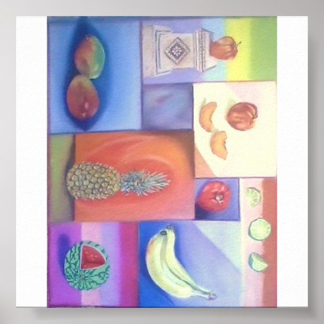 Poster Abstrato - Mistura de Frutas de Verão (Frente)