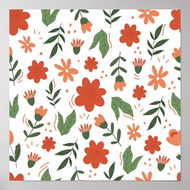 Poster Abstrato Modern Floral (Frente)