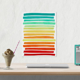 Poster Abstrato Modern Tropical Summer Cores Brushaft