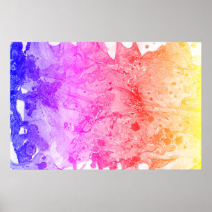 Poster Abstrato moderna Trendy Red Pink Blue Roxo