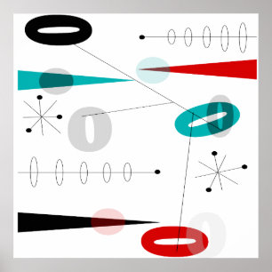 Poster abstrato moderno #40 do meio século