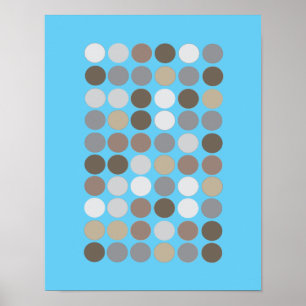 Póster Abstrato moderno azul do teste padrão dos círcul