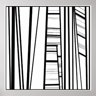 Póster abstrato moderno b/m