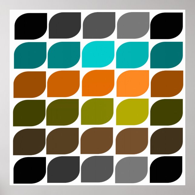 Poster Abstrato Moderno do Século médio nº 58 (Frente)