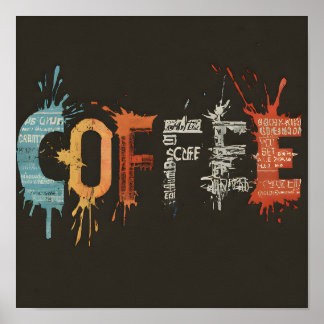 Poster Abstrato moderno e estilo bar de café