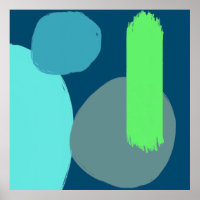 Abstrato moderno forma arte verde azul