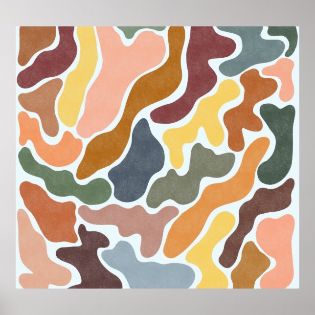 Poster Abstrato moderno, ilustração de tons de terra. (Frente)