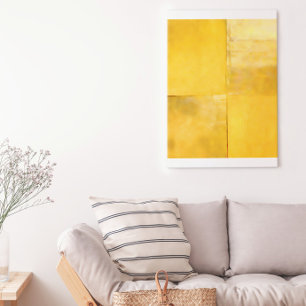 Póster Abstrato Moderno Minimalista Dourado