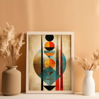 Poster Abstrato moderno neutro de Boho Wall Art
