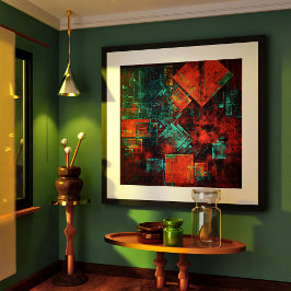 Poster Abstrato Moderno Padrão Artístico Legal Colorido