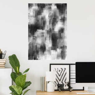 Poster Abstrato moderno preto e branco