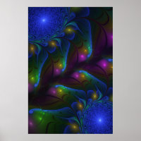 Abstrato Moderno Trippy Fractal Luminoso Colorido