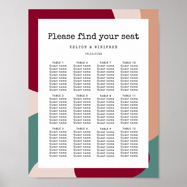 Poster Abstrato molda gráfico de assentos contemporâneo (Frente)