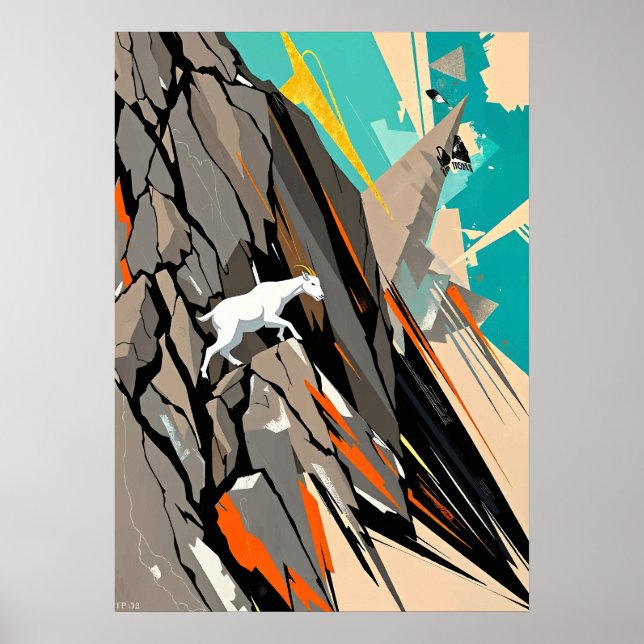Poster Abstrato Mountain Goat Climber (Frente)