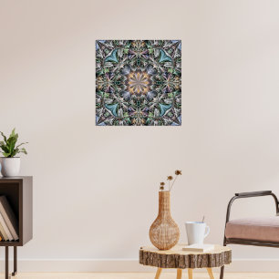 Poster Abstrato Multicolor Suculent Garden Rosette