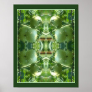 Poster Abstrato Natural de Tomates de Jardim Verde