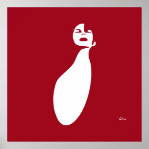 Poster abstrato negra vermelha procurando cabelo natural