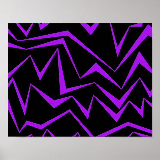 Poster Abstrato, negrito, padrão geométrico de ziguezague (Frente)