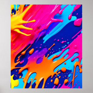 Poster Abstrato Neon Paint DriDesign
