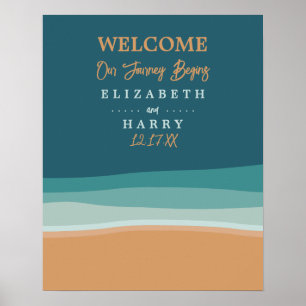 Poster Abstrato Ocean Beach Wedding Welcome