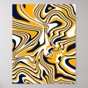 Poster Abstrato Orange Flow