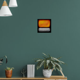 Poster Abstrato Orange Silver Black