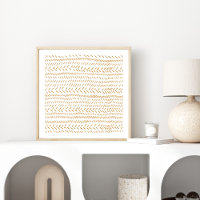 Abstrato Organic Lines Art em Boho Dourado