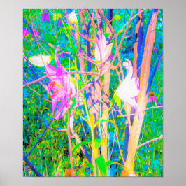 Poster Abstrato Oriental Lily no Meu Jardim Rubio