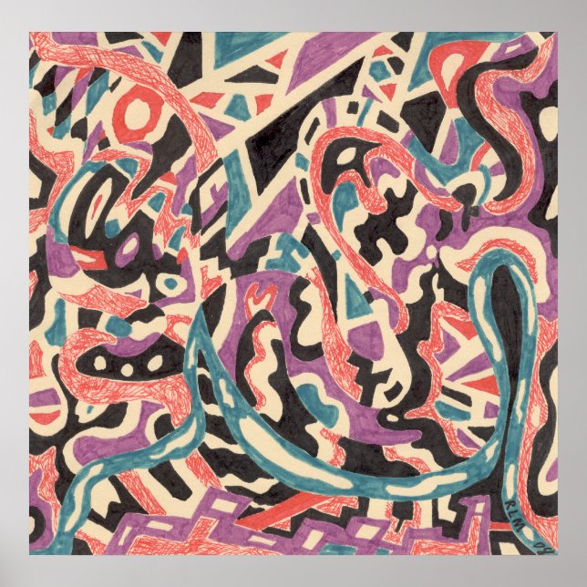 Poster abstrato original "Selvagem" (Frente)