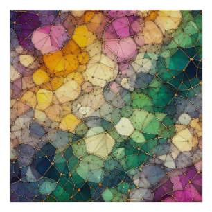 Póster Abstrato - Padrão 3 - AI - Trabalho de arte