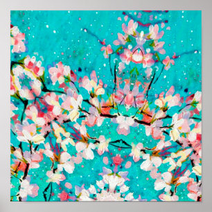 Poster Abstrato padrão de fundo colorido