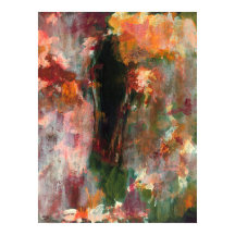 Abstrato Paisagem Arte Verde Cor - de - Laranja Ve