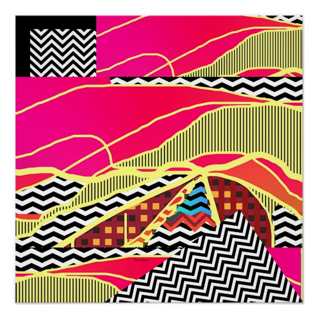 Póster Abstrato Paisagem Poster brilhante (Frente)