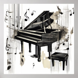 Poster Abstrato Piano Art
