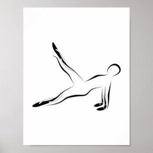 Póster Abstrato Pilates da pose de Pilates da tração de